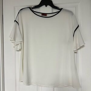 Isle White Ruffle Sleeve Blouse